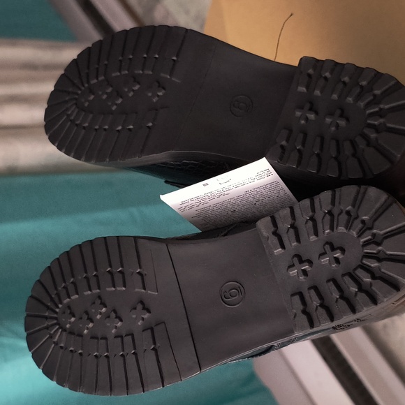 Amazon Essentials Women's Collins Lace-Up Combat Boot Black Croco - Picture 6 of 6